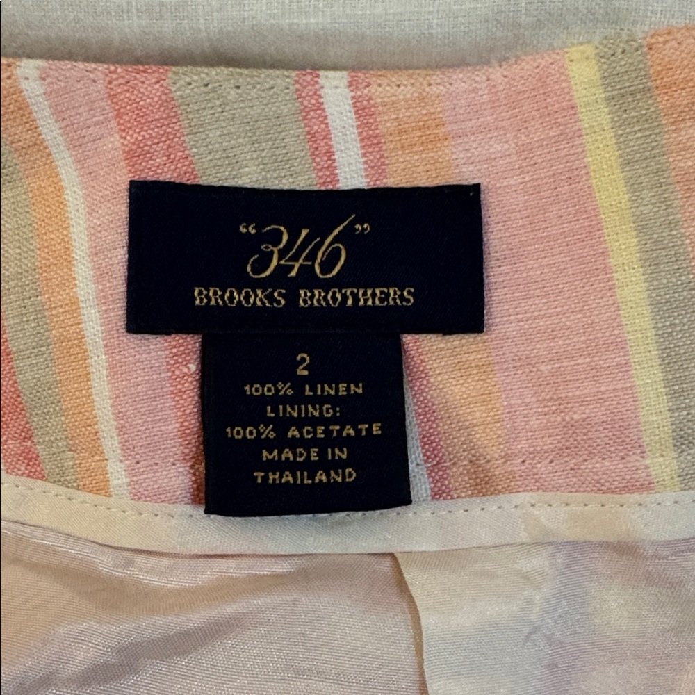 Perfect pink and peach Brooks Brothers linen skirt, womens size 2 - Picture 3 of 11